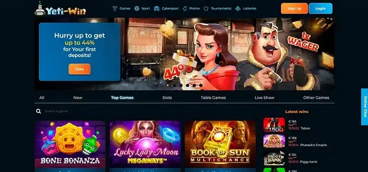 Yeti Win Casino Desktop screenshot