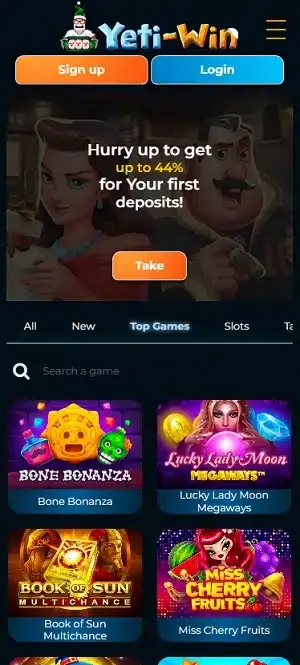 Yeti Win Casino Mobile screenshot